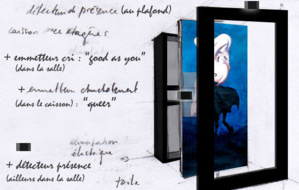 Exemple de l'éclaté du caisson du projet d'installation "Queer". Exemple de l'éclaté du caisson du projet d'installation "Queer".